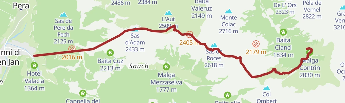Route map: Stage 1 Dolomiti Trek King - At the foot of the Queen of the Dolomites